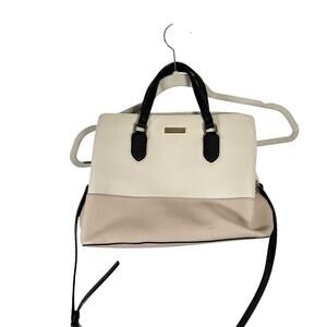 Kate Spade Evangelie Satchel Crossbody Purse Cement White Black Preppy READ